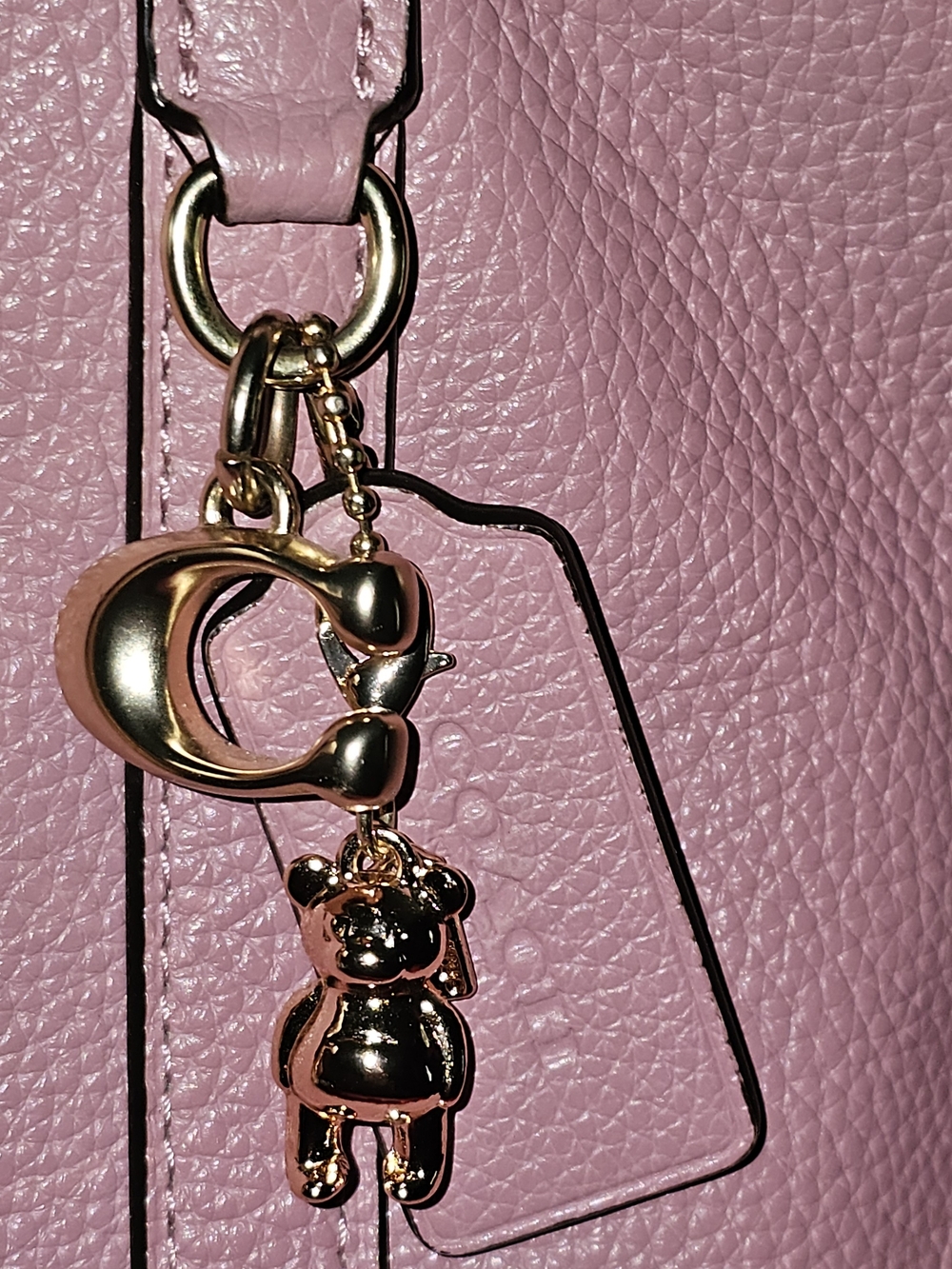 Coach Pink Leather Tote with Scarf Accent - Picture 4 of 11